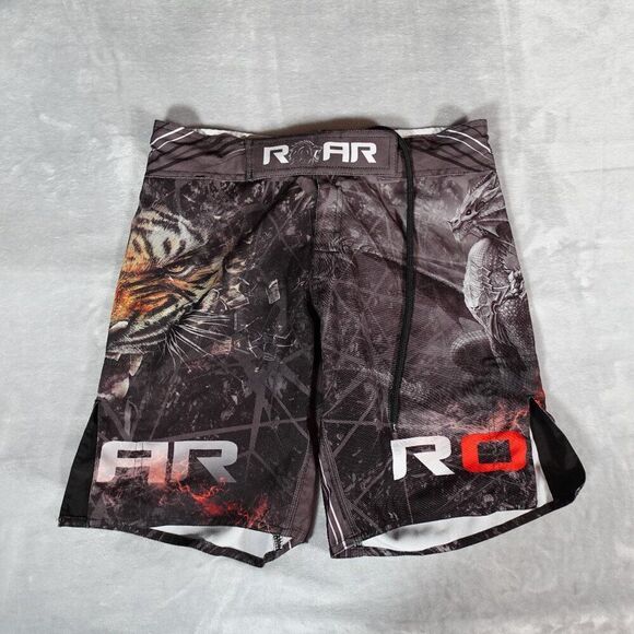 Roar MMA No Gi Grappling Shorts Mens Small 9.5” Tiger Dragon BJJ - Picture 1 of 9